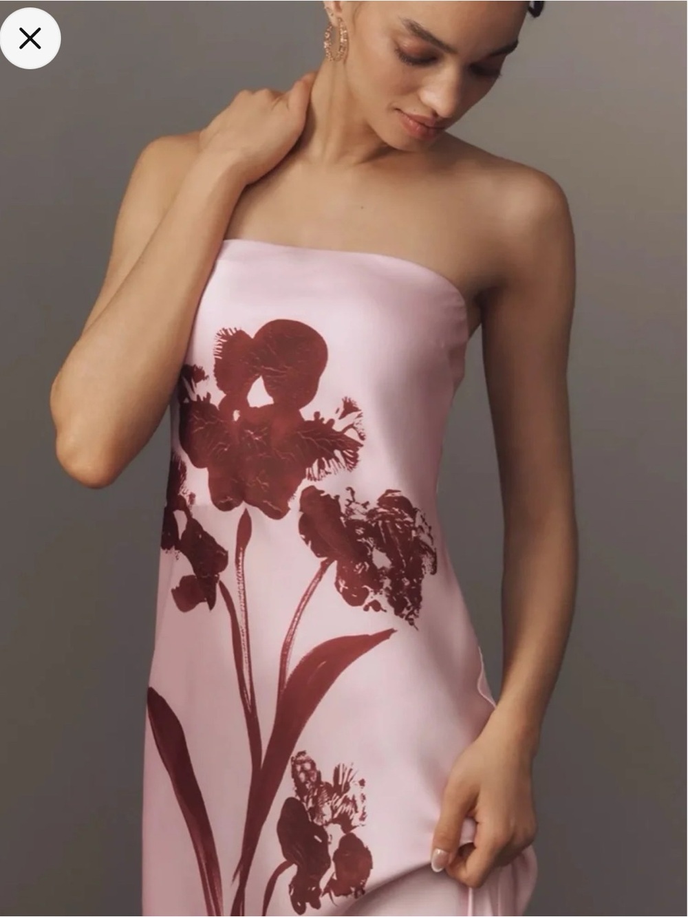 Anthropologie Strapless Satin Maxi Slip Dress - Picture 3 of 6